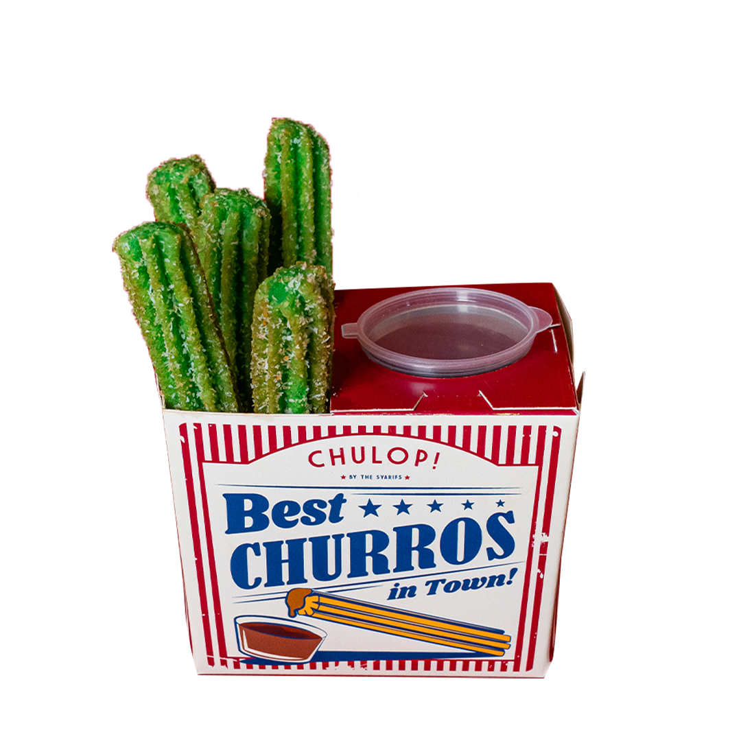 5 Pandan Churros with Gula Melaka Dip